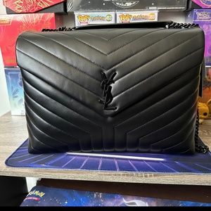 Saint Laurent YSL Monogram Large Quilted Shoulder Bag